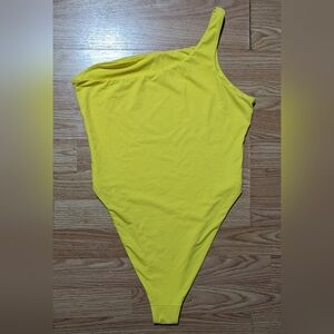 FINAL PRICE Zhilyova Lingerie Yellow One Shoulder Swimsuit L Made in Ukraine